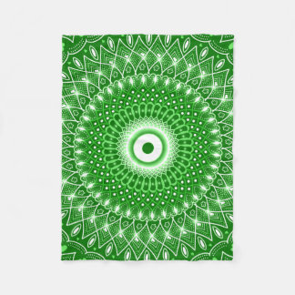 Spiritual Modern Geometric elegant green mandala  Fleece Blanket