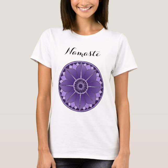 Spiritual Namaste Purple Mandala T-Shirt (Front)