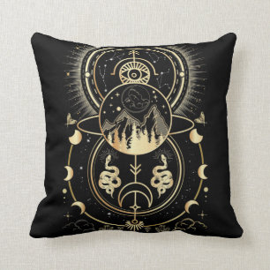 Spiritual Nature Moon Astrology Stars Snake Cushion