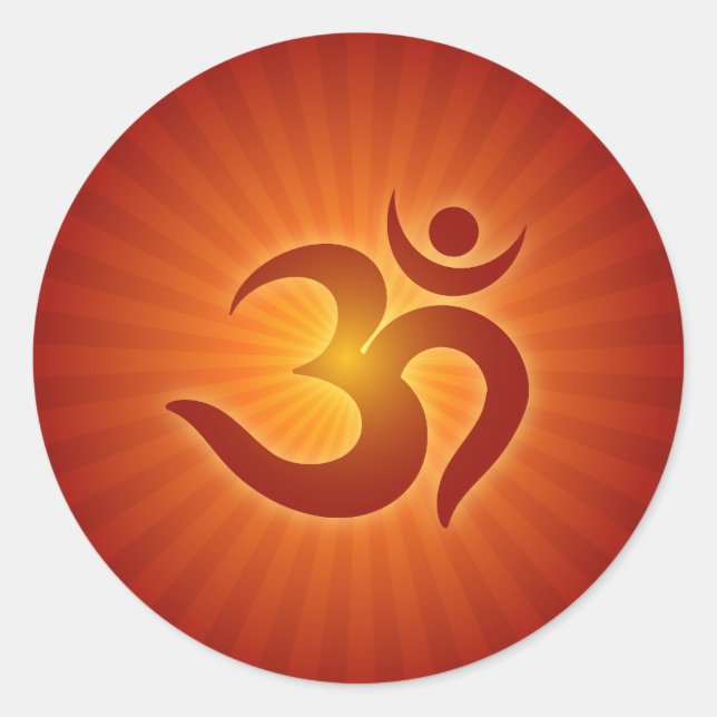 Spiritual OM Design Classic Round Sticker (Front)