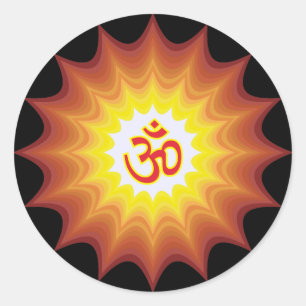 Spiritual Om Design Classic Round Sticker
