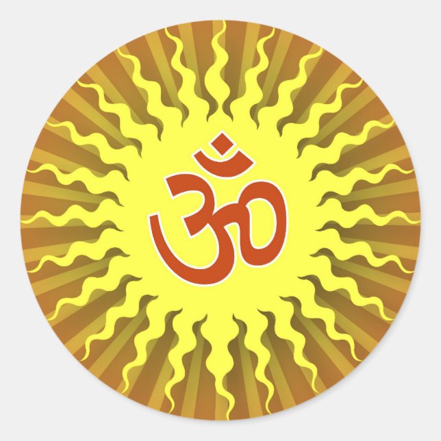 Spiritual Om Design Classic Round Sticker (Front)