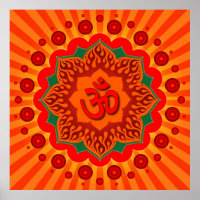 Spiritual Om On Lotus Design