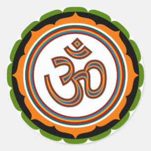 Spiritual Om On Lotus Sign Stickers