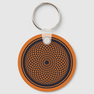 Spiritual Orange Grey Mandala Geometric Graphic Ke Key Ring