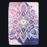 Spiritual Organic & Geometric Mandala Watercolor iPad Pro Cover<br><div class="desc">We've designed this spiritual mandala tablet cover. The Design features our own hand drawn intricate mandala that combines a beautiful pink and purple watercolor wash background. The mandala is created with floral and natural elements. Customised with your name and initial that is placed in the centre of the mandala design....</div>