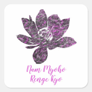 Spiritual Partly Purple Lotus Flower Nam Myoho Square Sticker
