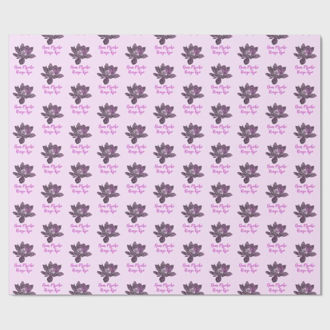Spiritual Partly Purple Lotus Flower Nam Myoho Wrapping Paper (Flat)