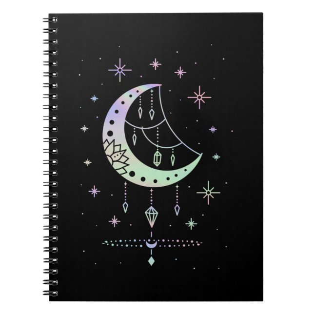Spiritual Pastel Goth Moon Witchy Notebook (Front)