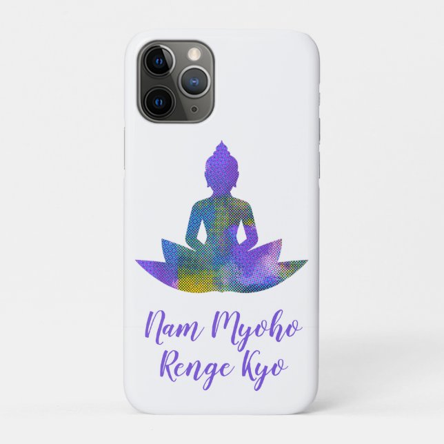 Spiritual Pastel Halftones Lotus Yoga Nam Myoho Case-Mate iPhone Case (Back)