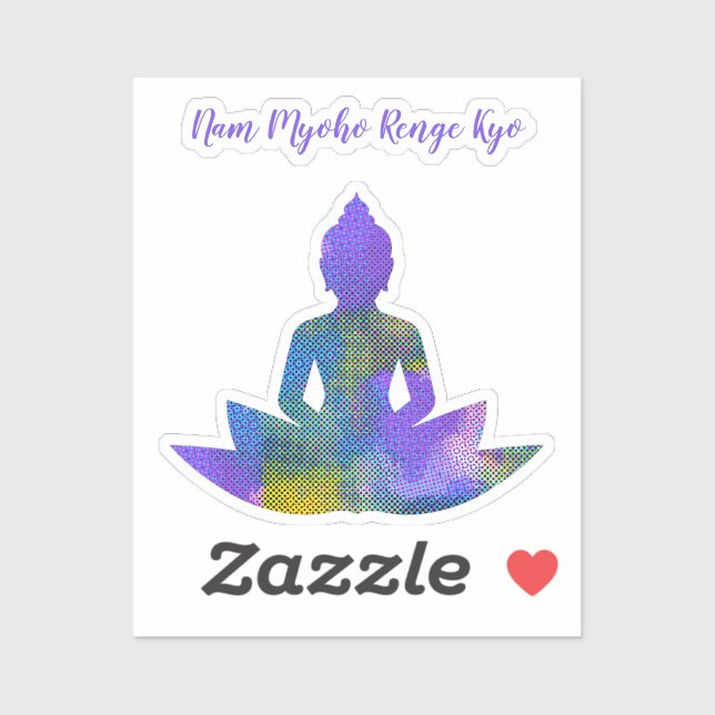 Spiritual Pastel Patchwork Halftone Lotus Sticker (Sheet)