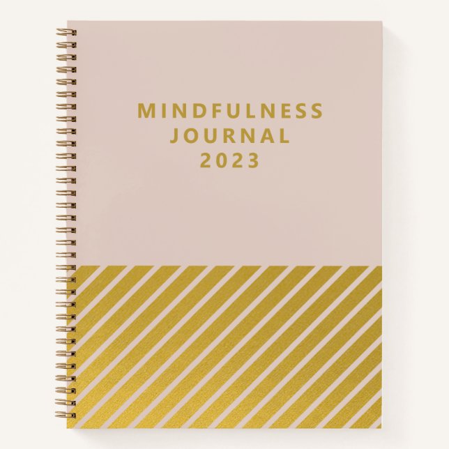 Spiritual Pink Foil Stripes Mindfulness Journal (Front)