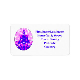 Spiritual Pink Sitting Yoga Pose Address Label