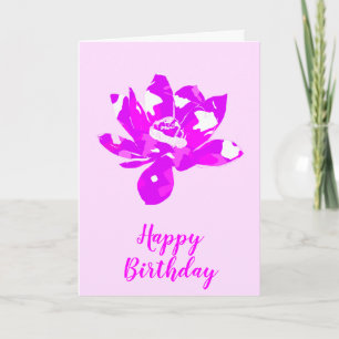 Spiritual Pink&Wht Symmetry Lotus Flower Birthday Card