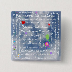 Spiritual positive affirmations 15 cm square badge