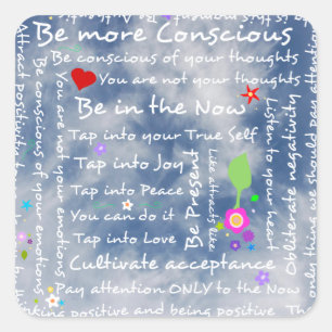 Spiritual positive affirmations square sticker