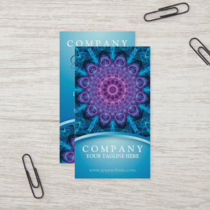 Spiritual purple flower, sea of blue business card