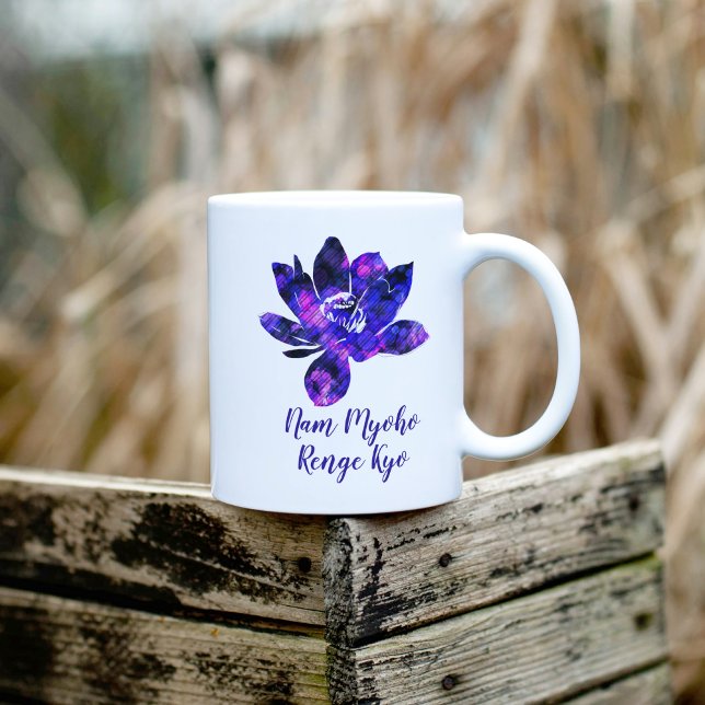 Spiritual Purple Lotus Flower Nam Myoho Renge Kyo Coffee Mug (Creator Uploaded)