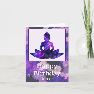 Spiritual Purple Lotus Yoga Card