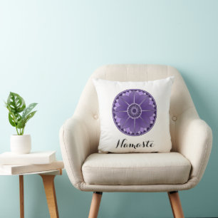 Spiritual Purple Mandala Namaste Cushion