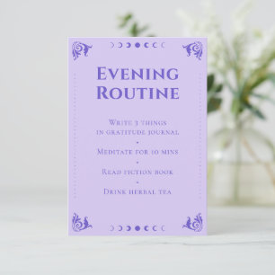 Spiritual Purple Tarot Evening Routine Card