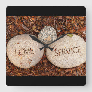 Spiritual Religious Stone Square Wall Clock