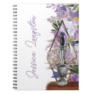 Spiritual Ritual of Union Purple Floral Chalice Notebook