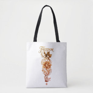 Spiritual Serenity Vertical Line Art Graphic Tote Bag