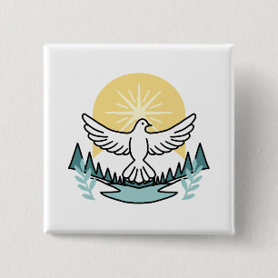 Spiritual Strength in God – Uplifting Christian 15 Cm Square Badge