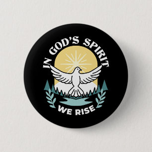Spiritual Strength in God – Uplifting Christian 6 Cm Round Badge