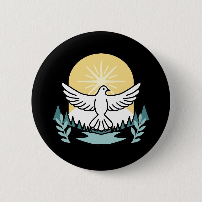 Spiritual Strength in God – Uplifting Christian 6 Cm Round Badge (Front)