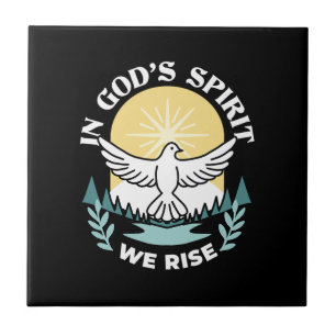 Spiritual Strength in God – Uplifting Christian Ceramic Tile