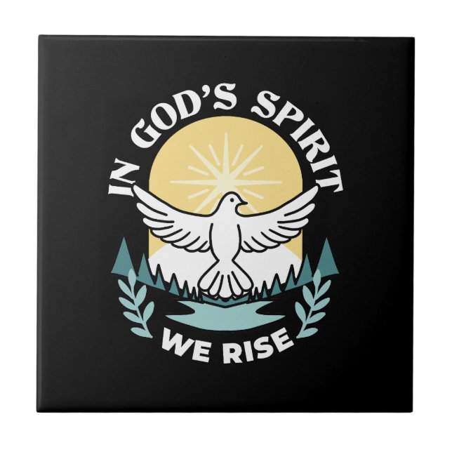 Spiritual Strength in God – Uplifting Christian Ceramic Tile (Front)