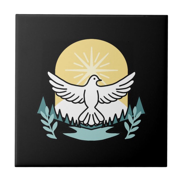 Spiritual Strength in God – Uplifting Christian Ceramic Tile (Front)