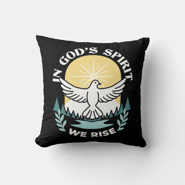 Spiritual Strength in God – Uplifting Christian Cushion (Front)
