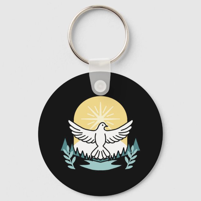 Spiritual Strength in God – Uplifting Christian Key Ring (Front)
