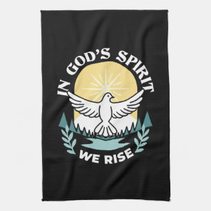 Spiritual Strength in God – Uplifting Christian Tea Towel