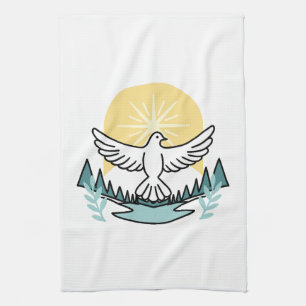 Spiritual Strength in God – Uplifting Christian Tea Towel