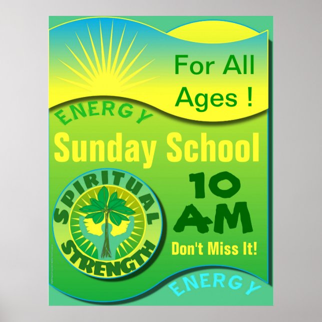Spiritual Strength Sunday School Poster (Front)