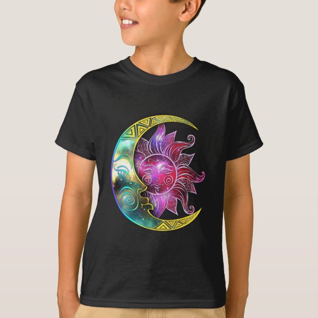 Spiritual Sun Moon Galaxy T-Shirt (Front)