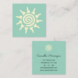 Spiritual Sun Symbol - Spiral of Energy 9 Classic Square Business Card