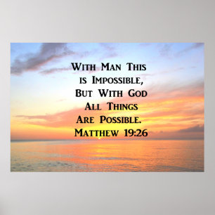 SPIRITUAL SUNRISE MATTHEW 19:26 PHOTO POSTER