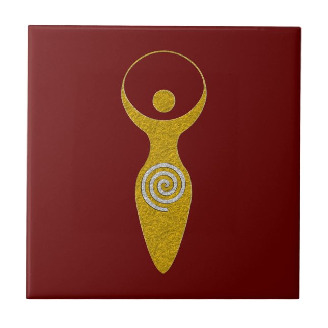 Spiritual Symbol - Goddess Of Earth Gaya 1 Neck Ti Ceramic Tile (Front)