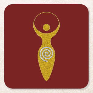 Spiritual Symbol - Goddess Of Earth Gaya 1 Neck Ti Square Paper Coaster