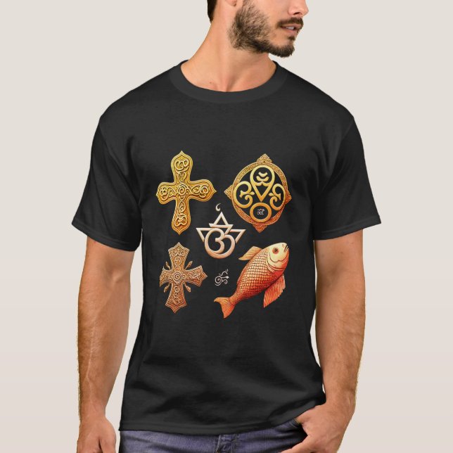 Spiritual Symbols Basic Dark T-Shirt (Front)