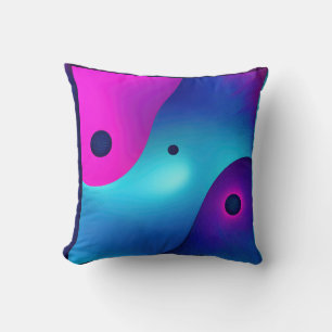 Spiritual Symmetry:  Bright Abstract Yin Yang Cushion