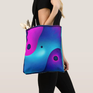 Spiritual Symmetry:  Bright Abstract Yin Yang Tote Bag