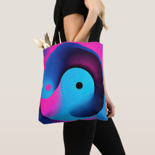 Spiritual Symmetry Yin Yang Colourful Abstract Art Tote Bag