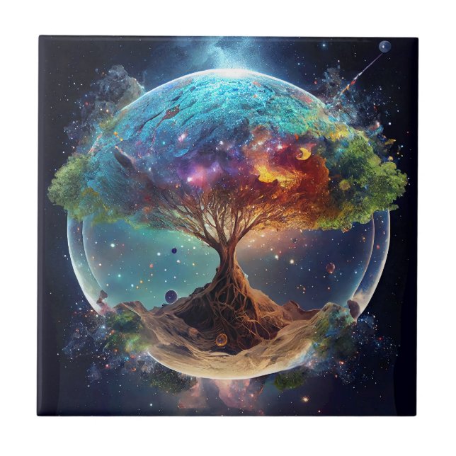 Spiritual Tree of Life Ceramic Tile (Front)