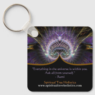 Spiritual Tree of Life Fractal Art Key Ring